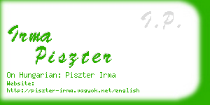 irma piszter business card
